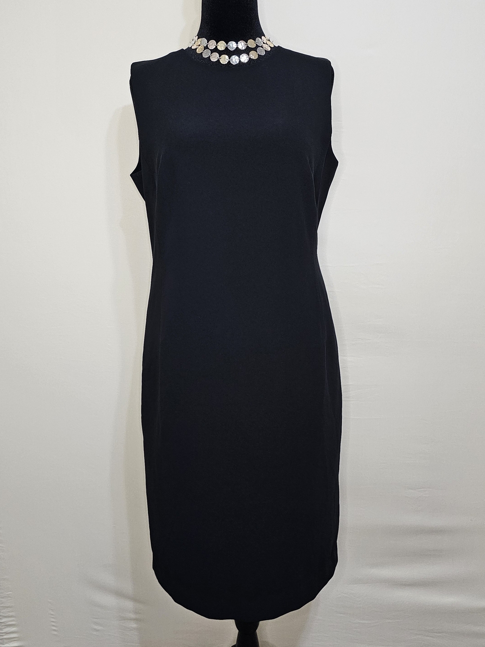 LOFT Little Black Dress Sleeveless Crew Neck Sheath Size 14